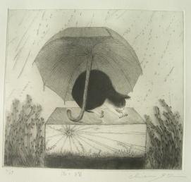 雨と猫