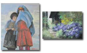 服部千代子作品展
「アフガンの子供」 油彩
「紫陽花の庭」 パステル