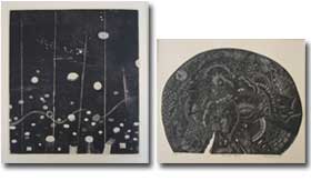 
									駒井哲郎「ピケの残像」1973
									日和崎尊夫「KALPA69-A」1969
								